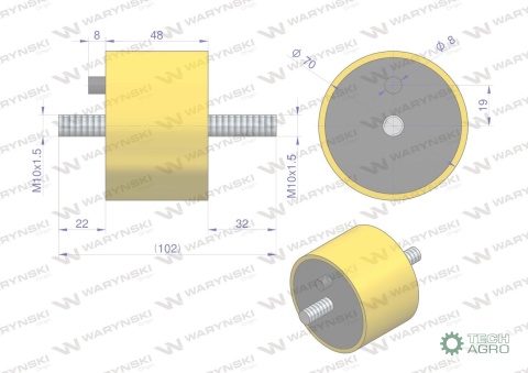 Amortyzator poliuretanowy 80sha Waryński