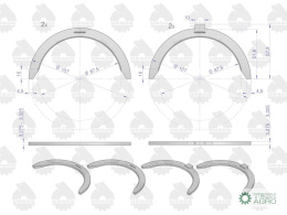 Komplet półpierścieni N-0.75 (III szlif) 91250624. 80002138 C-385 ORYGINAŁ URSUS