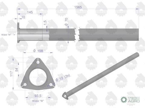Rura Tłumika C-385 Turbo prosta ORYGINAŁ URSUS Rura Tłumika C-385 Turbo prosta ORYGINAŁ URSUS