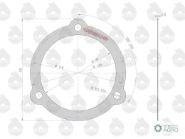 Uszczelka pokrywy tylnej zwolnicy krążelit 0.8mm C-360 ( sprzedawane po 10 ) ORYGINAŁ URSUS