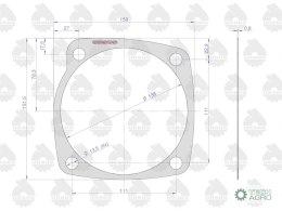 Uszczelka wyjścia przedni napęd krążelit 0.8mm C-385 ( sprzedawane po 10 ) ORYGINAŁ URSUS