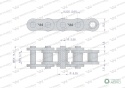 Łańcuch rolkowy wzmocniony przemysłowy 06BH-1 (R1 3/8) 2.5 m Waryński
