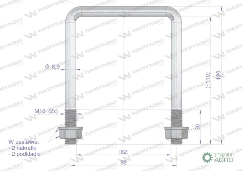 Jarzmo, Cybant, M10 82x110, Waryński
