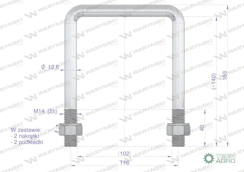 Jarzmo, Cybant, M14 102x140, Waryński