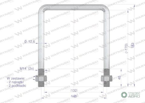 Jarzmo, Cybant, M14 132x170, Waryński