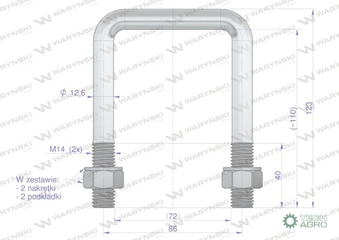 Jarzmo, Cybant, M14 72x110, Waryński