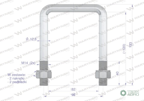 Jarzmo, Cybant, M14 82x120, Waryński
