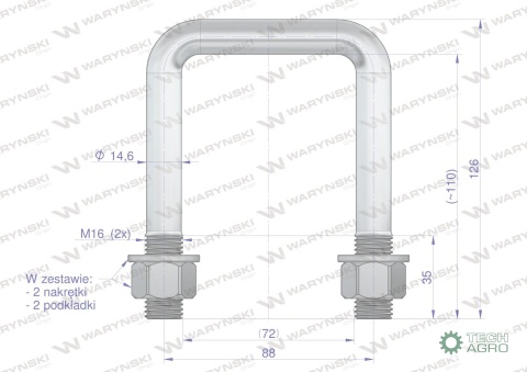 Jarzmo, Cybant, M16 72x110, Waryński