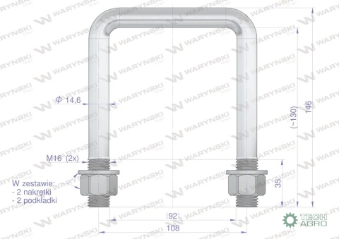 Jarzmo, Cybant, M16 92x130, Waryński