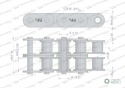 Łańcuch rolkowy prosta płytka 12B-2 (R23/4) 5 m Waryński