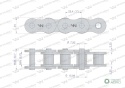Łańcuch rolkowy wzmocniony 16A-1 ANSI A80 (R1 1) 2.5m Waryński
