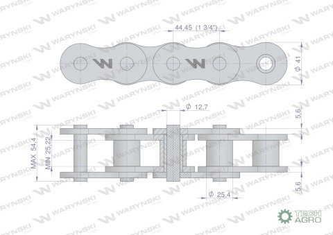 Łańcuch rolkowy wzmocniony 28A-1 ANSI A140 (R1 1.3/4) 5m Waryński