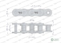 Łańcuch rolkowy wzmocniony przemysłowy 20AH-1 ANSI A 100H (R1 1.1/4) 2.5 m Waryński