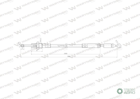 Linka do sterowania rozdzielaczem na kulkę (stalowa) L-2500mm Waryński