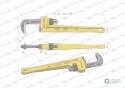 Klucz do rur typ amerykański 18" wzmocniony szczęki CrMo max średnica 73 mm Waryński