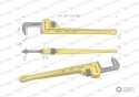 Klucz do rur typ amerykański 24" wzmocniony szczęki CrMo max średnica 90 mm Waryński