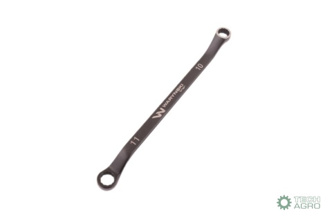 Klucz oczkowy odsadzony 10 x 11 mm. CrVstandard ASME B107.9 Waryński