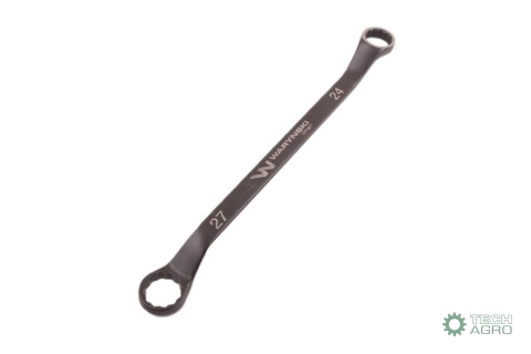 Klucz oczkowy odsadzony 24 x 27 mm. CrVstandard ASME B107.9 Waryński
