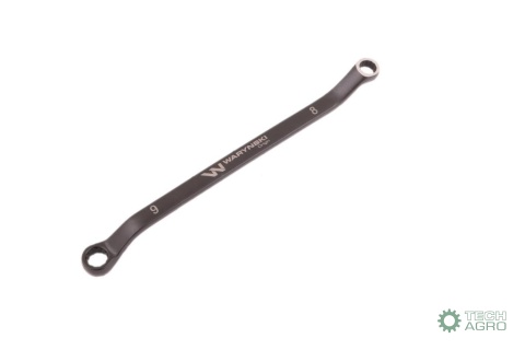 Klucz oczkowy odsadzony 8 x 9 mm. CrV standard ASME B107.9 Waryński