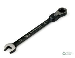 Klucz płasko-oczkowy 10 mm z grzechotką72 zęby i przegubem Waryński