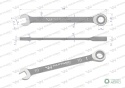 Klucz płasko-oczkowy 10 mm z grzechotką72 zęby standard ASME B107-2010 Waryński