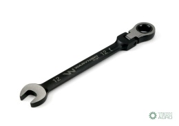 Klucz płasko-oczkowy 12 mm z grzechotką72 zęby i przegubem Waryński