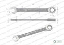 Klucz płasko-oczkowy 15 mm z grzechotką72 zęby standard ASME B107-2010 Waryński