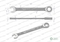 Klucz płasko-oczkowy 16 mm z grzechotką72 zęby standard ASME B107-2010 Waryński