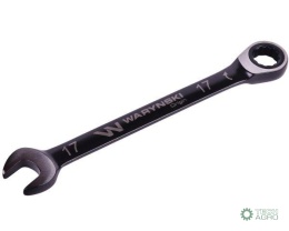 Klucz płasko-oczkowy 17 mm z grzechotką72 zęby standard ASME B107-2010 Waryński