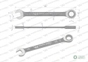Klucz płasko-oczkowy 18 mm z grzechotką72 zęby standard ASME B107-2010 Waryński