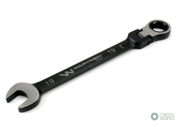 Klucz płasko-oczkowy 19 mm z grzechotką72 zęby i przegubem Waryński