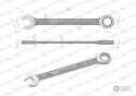 Klucz płasko-oczkowy 19 mm z grzechotką72 zęby standard ASME B107-2010 Waryński