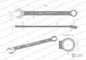 Klucz płasko-oczkowy 20 mm CrV standardASME B107-2010 Waryński