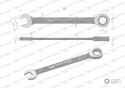Klucz płasko-oczkowy 21 mm z grzechotką72 zęby standard ASME B107-2010 Waryński