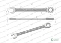 Klucz płasko-oczkowy 24 mm z grzechotką72 zęby standard ASME B107-2010 Waryński