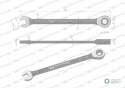 Klucz płasko-oczkowy 7 mm z grzechotką 72 zęby standard ASME B107-2010 Waryński