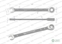 Klucz płasko-oczkowy 8 mm z grzechotką 72 zęby standard ASME B107-2010 Waryński
