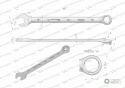 Klucz płaskooczkowy extra długi 19mm dł281mm standard ASME B107.9M Waryński