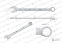 Klucz płaskooczkowy extra długi 27mm dł388mm standard ASME B107.9M Waryński