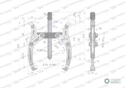 Ściągacz do łożysk dwuramienny typ S 25-160 Waryński