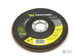 Tarcza do szlifierki 125 mm lamelkowa zelektrokorundem GR120 (sprzedawana po 10 szt.) Waryński