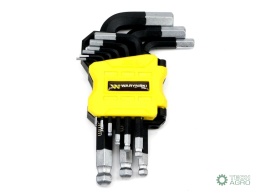 Zestaw kluczy HEX 1.5-10 mm ze stali S29el w uchwycie Waryński