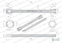 Klucz do kół , 395 mm długości rozmiar 24x27 mm z łyżką, do prac montażowych i demontażowych w mechanice , Waryński