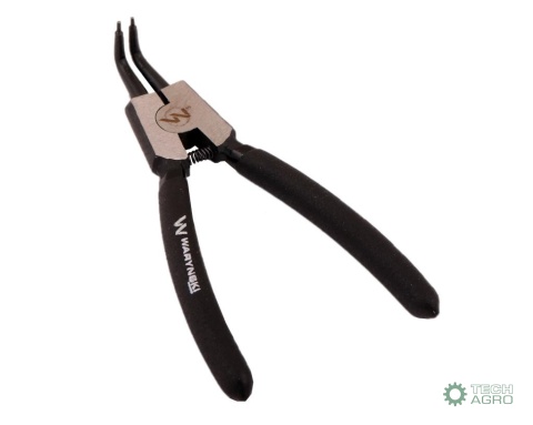Szczypce do pierścieni osadczych 150 mmzewnętrzne wygięte Waryński