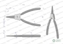 Szczypce do pierścieni osadczych 180 mmzewnętrzne proste Waryński
