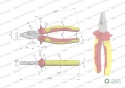 Szczypce izolowane, uniwersalne 200 mm.VDE. Waryński