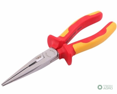 Szczypce izolowane, wydłużone proste 200 mm. VDE. Waryński