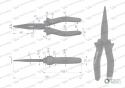 Szczypce wydłużone proste 200 mm Waryński
