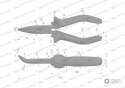 Szczypce wydłużone wygięte 160 mm Waryński