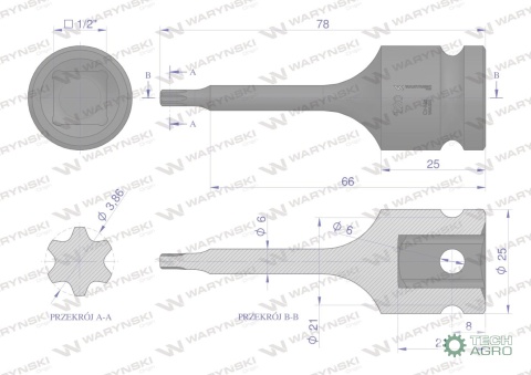 Nasadka udarowa 1/2 gwiazdkowa STAR T20Waryński